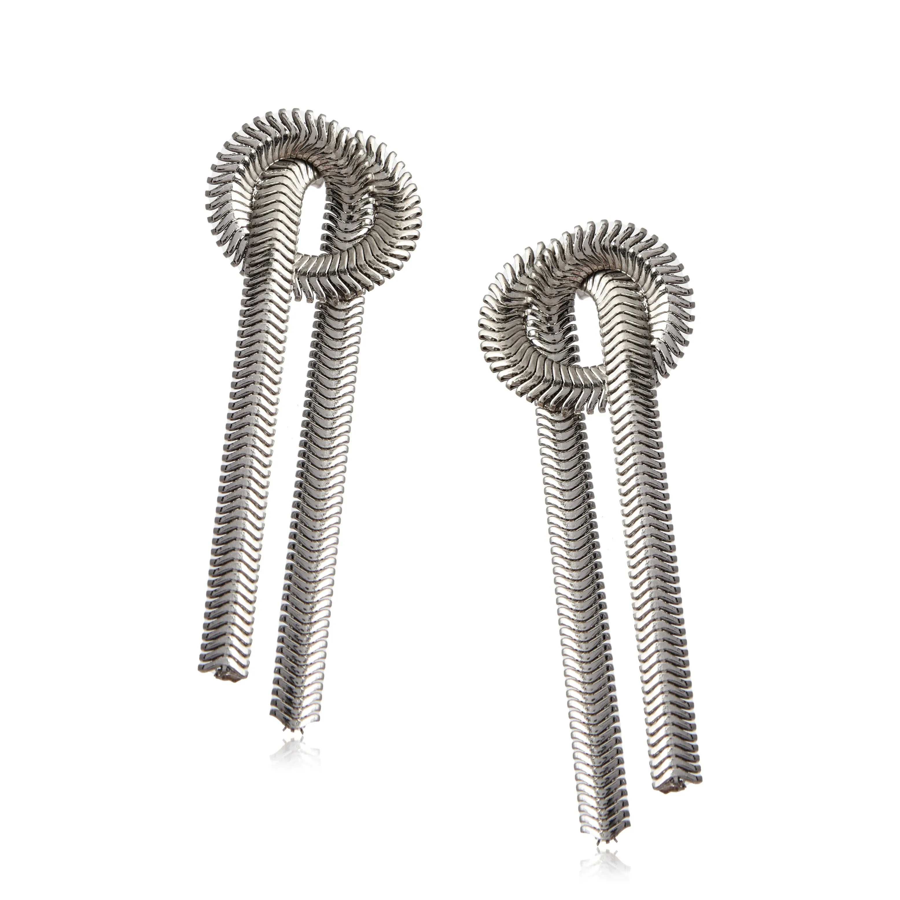 Kolczyki srebrne rodowane warkocze - modna bizuteria włoska