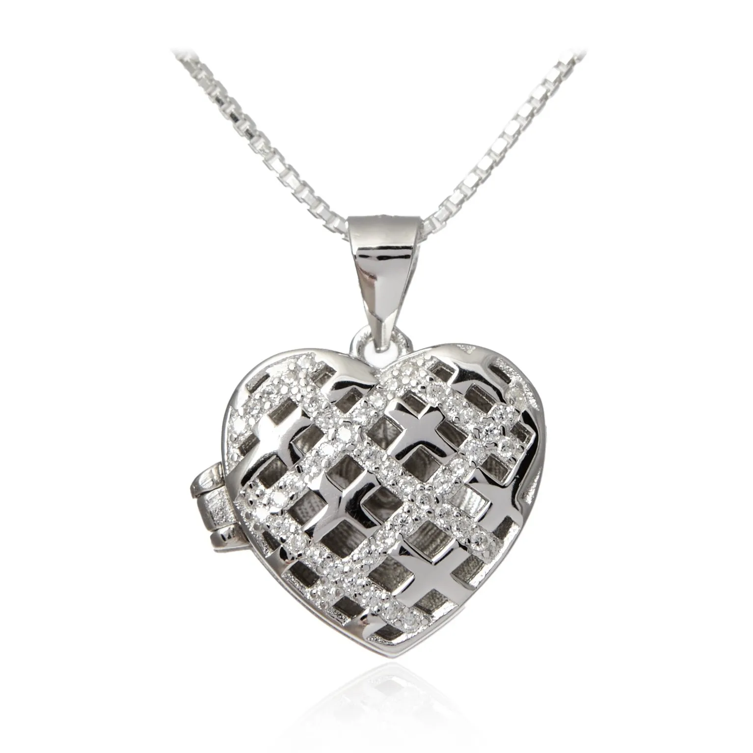 Zawieszka srebrna puzderko z mikrocyrkoniamii