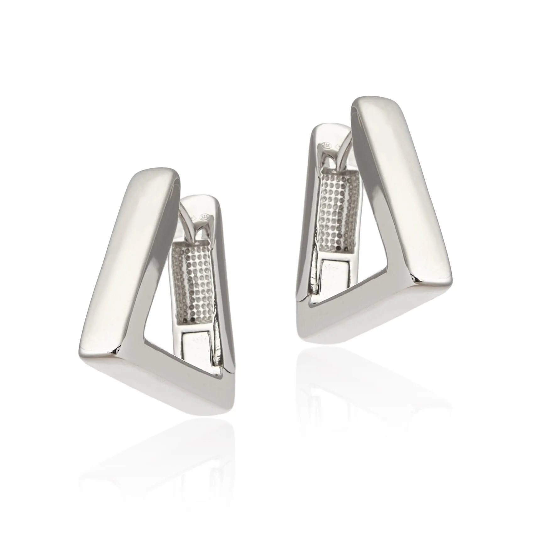 Kolczyki srebrne trójkąty  szerokie