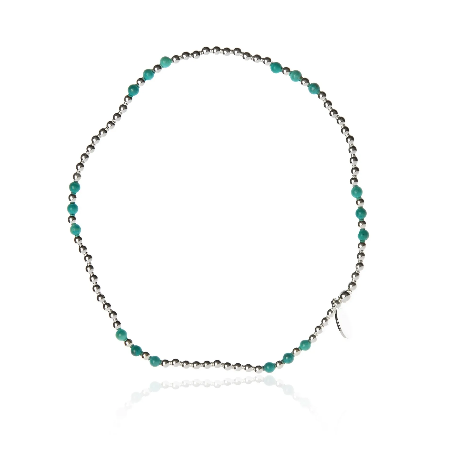 Bransoletka srebrna kuleczki z naturalnymi kamieniami  agatami