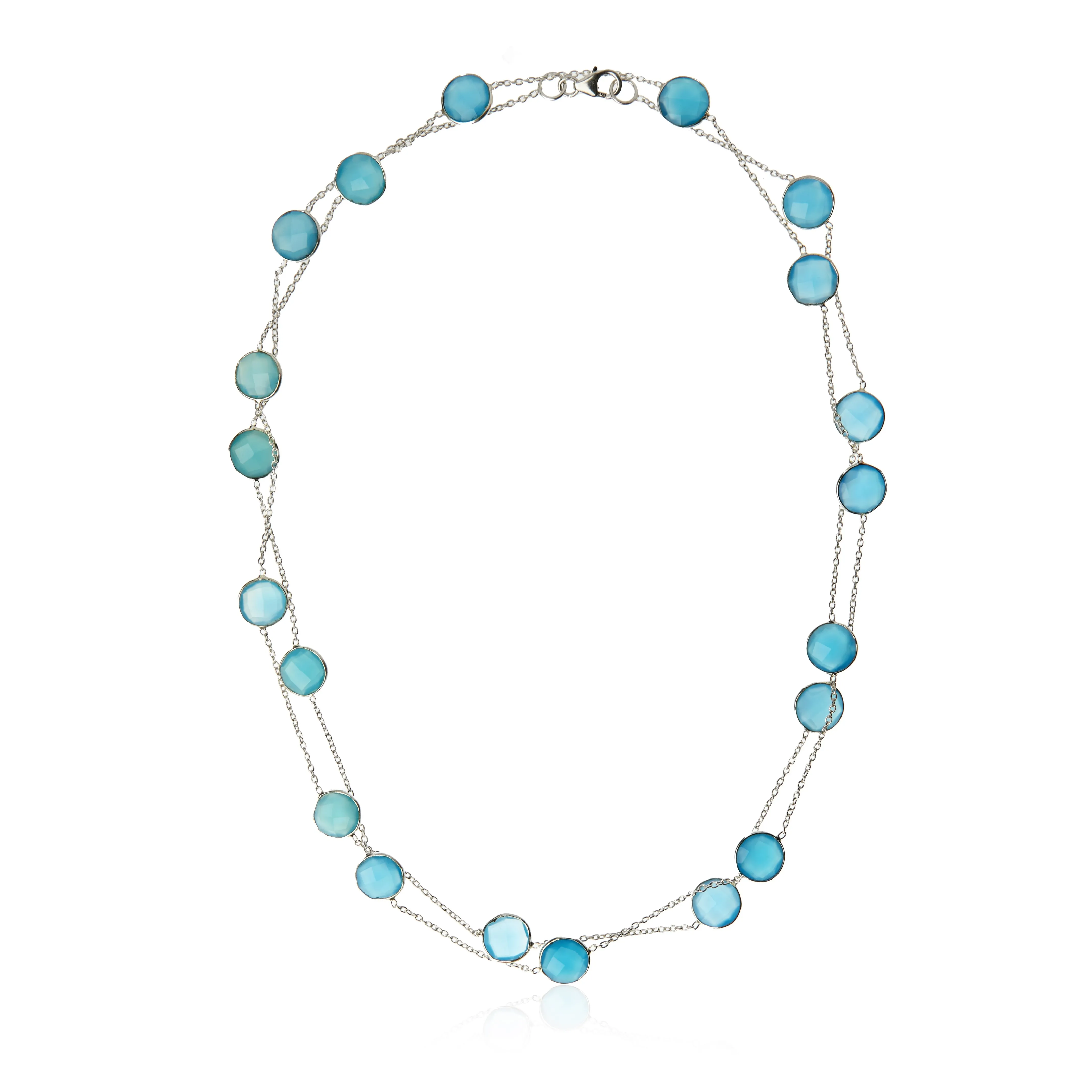 Srebrny naszyjnik z naturalnymi agatami- otul się spokojem i elegancją