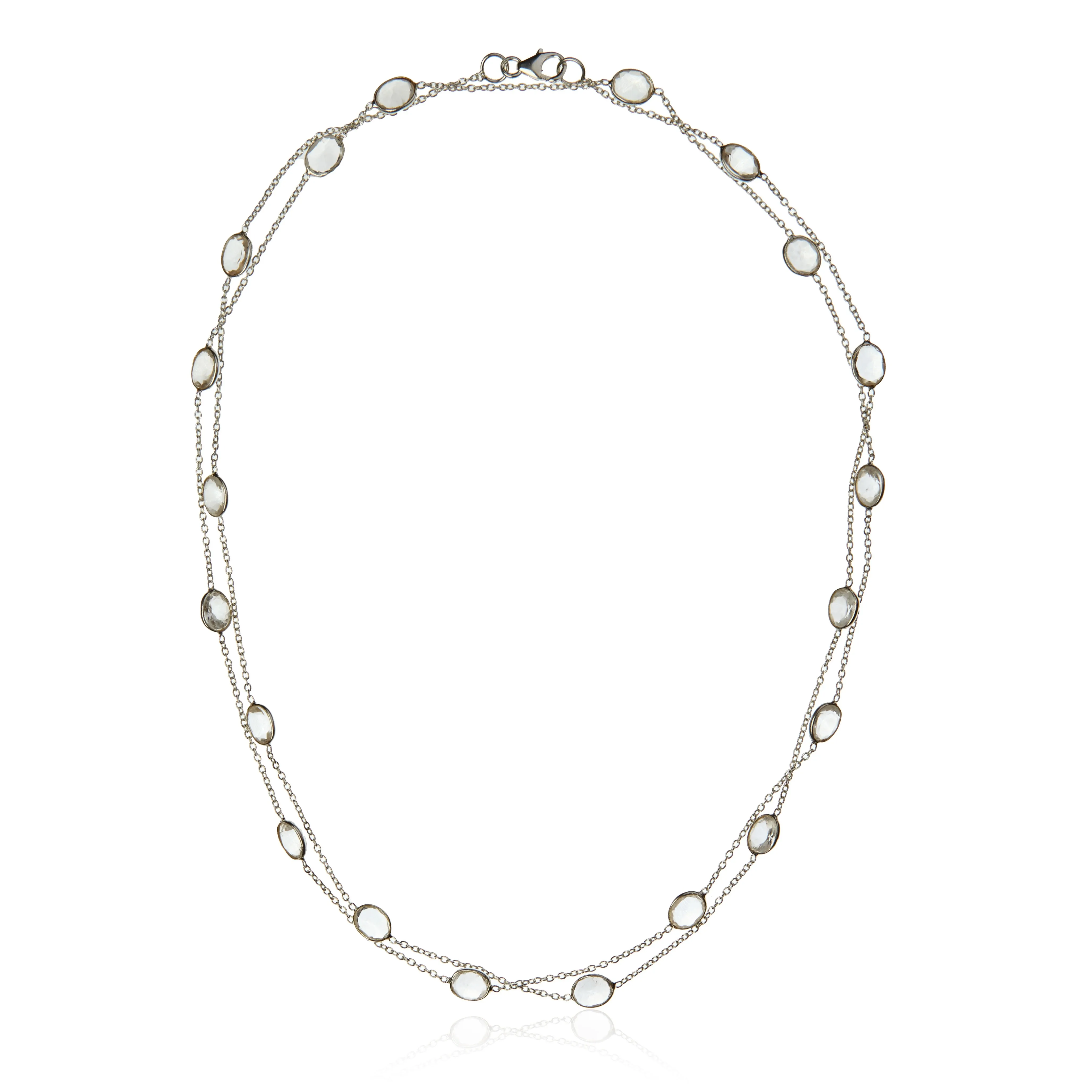 Naszyjnik srebrny z kryształami górskimi