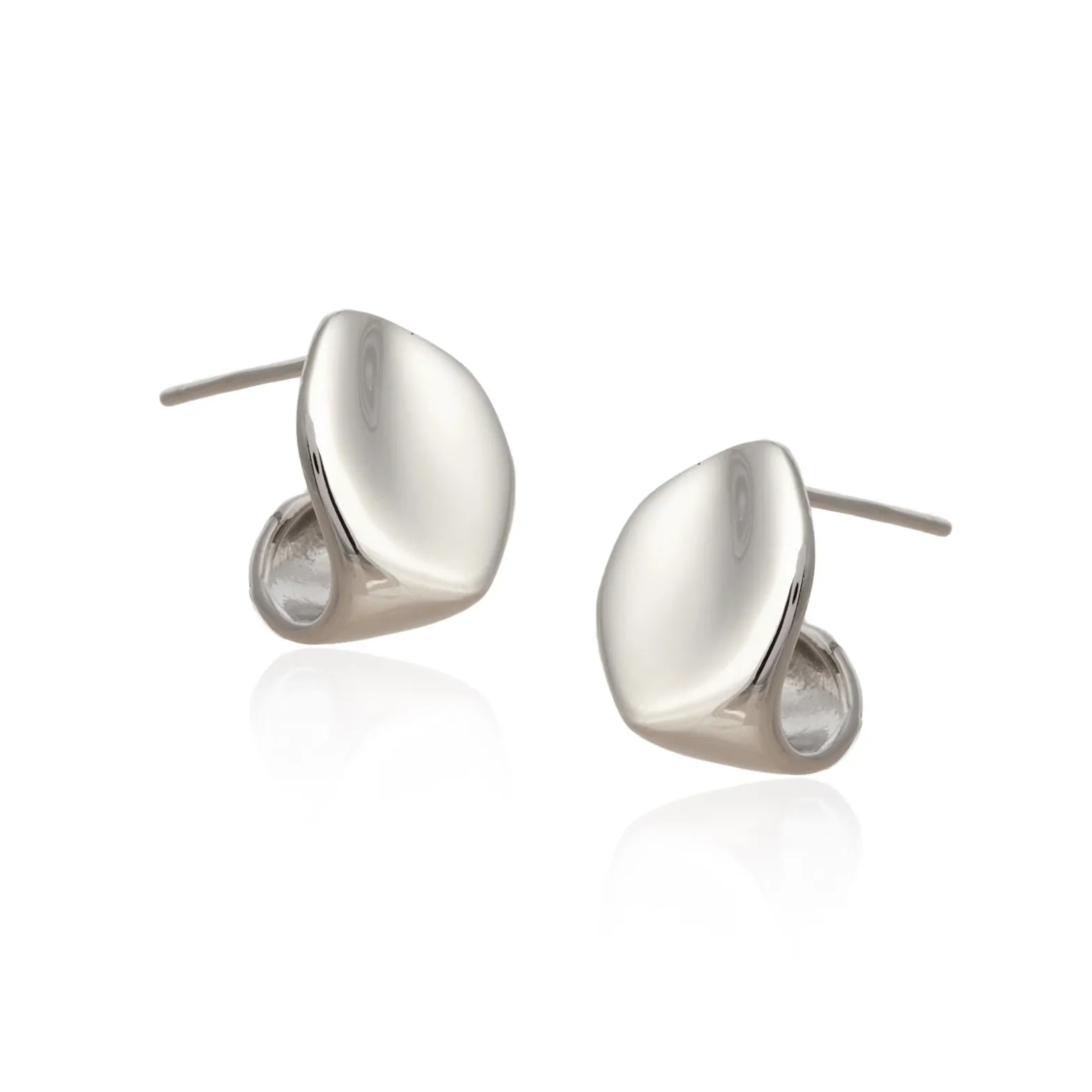 Kolczyki srebrne rodowane  falowane monetki