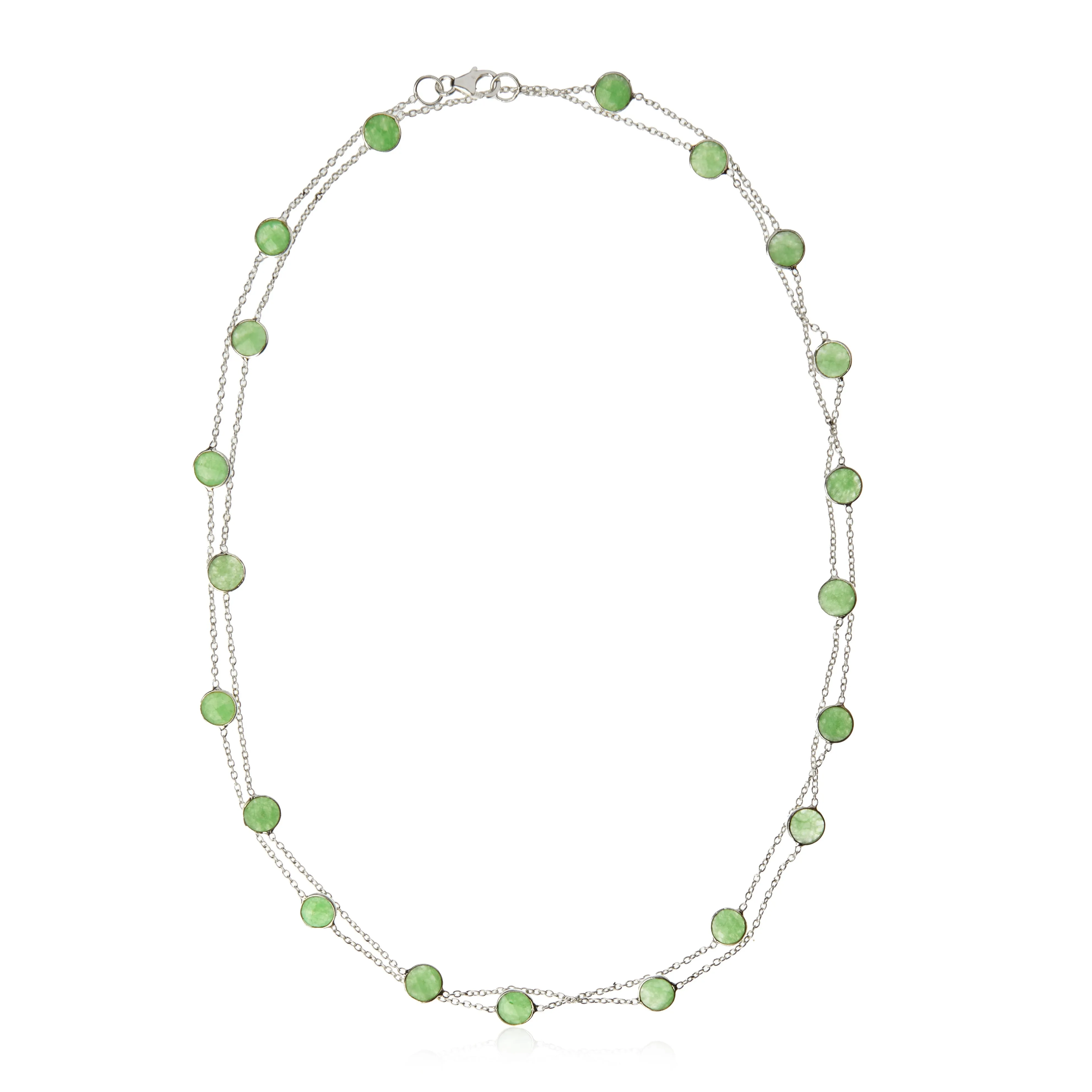 Naszyjnik srebrny z naturalnym jadeitem -energia spokoju i dobrobytu każdego dnia