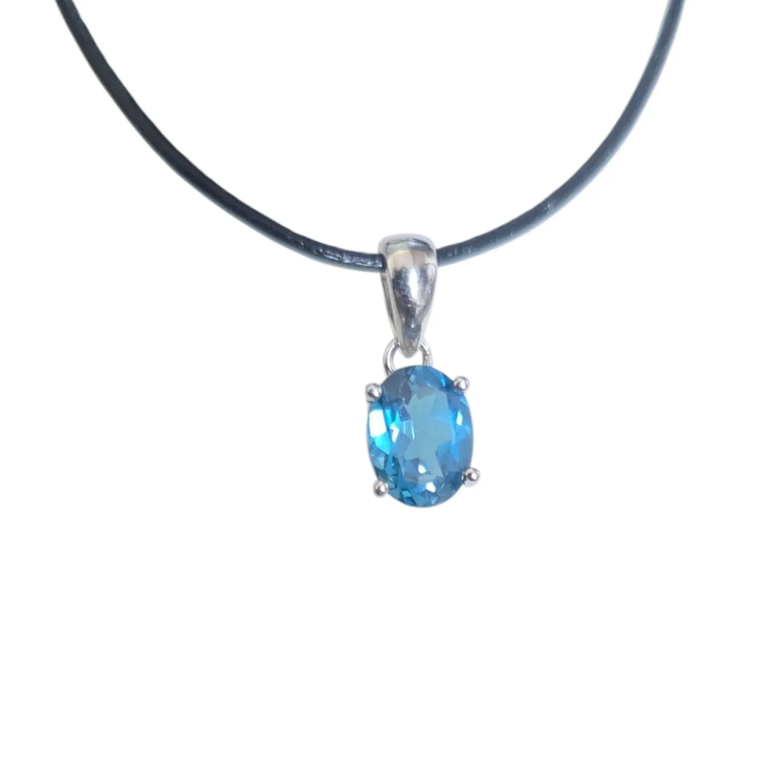 Zawieszka srebrna z london blue topaz