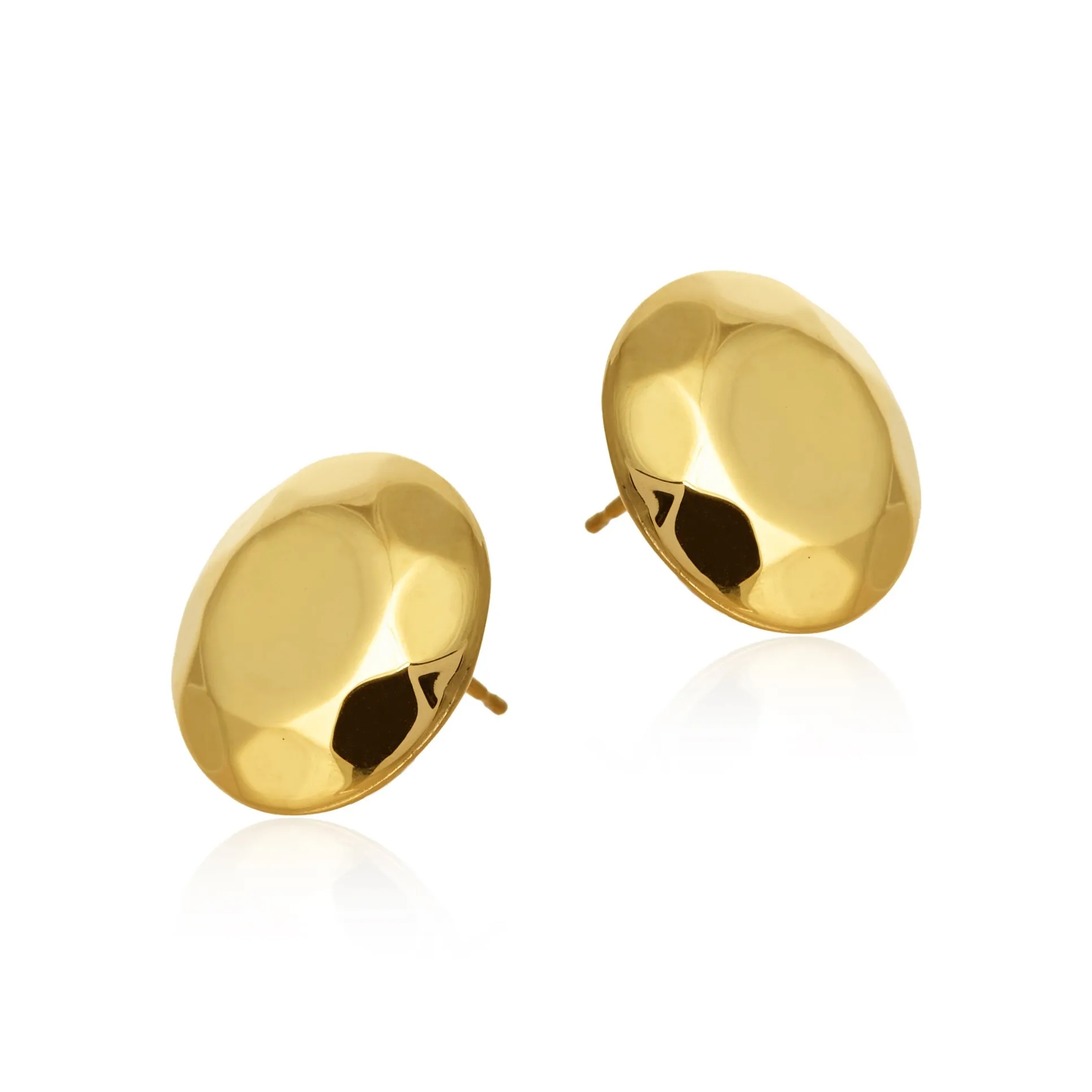 Kolczyki srebrne pozłacane  kółka płaskie karbowane