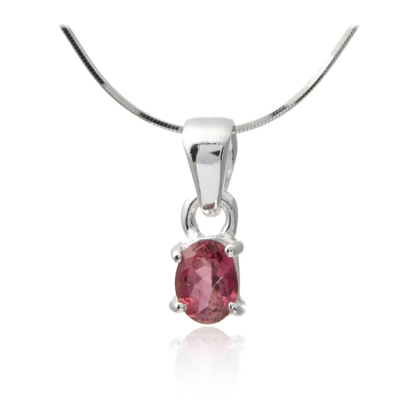 Zawieszka srebrna z naturalnym turmalinem - różowym - kamień równowagi i spokoju