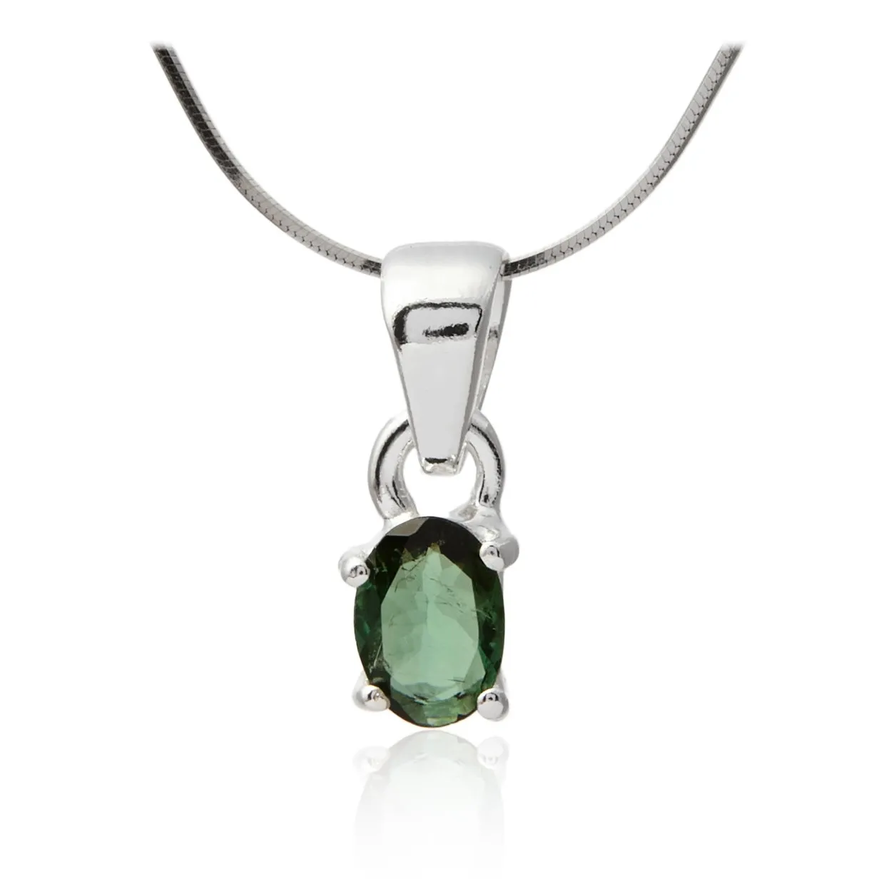 Zawieszka srebrna z naturalnym turmalinem - niebieskim - kamień równowagi i spokoju