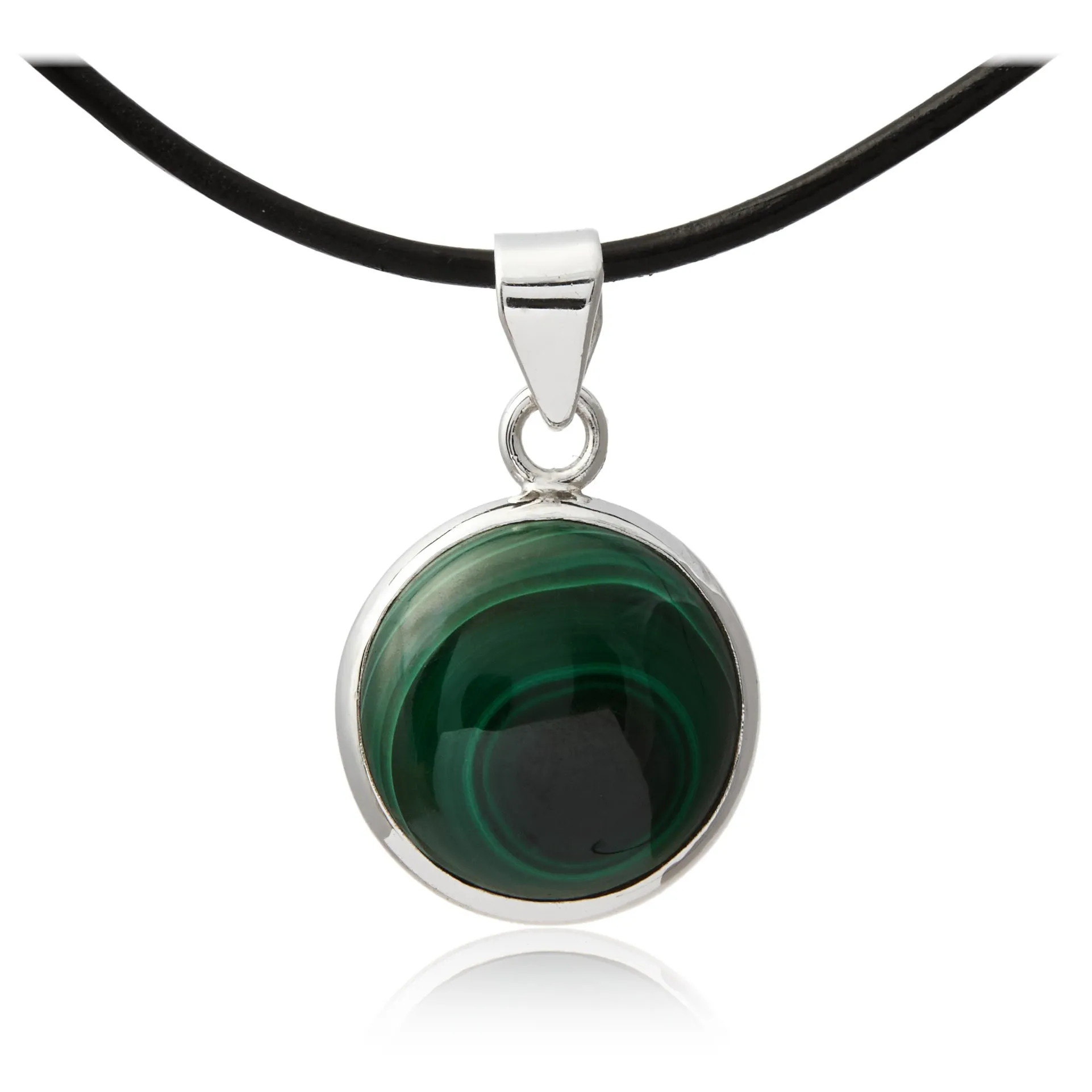 Srebrna zawieszka z malachitem