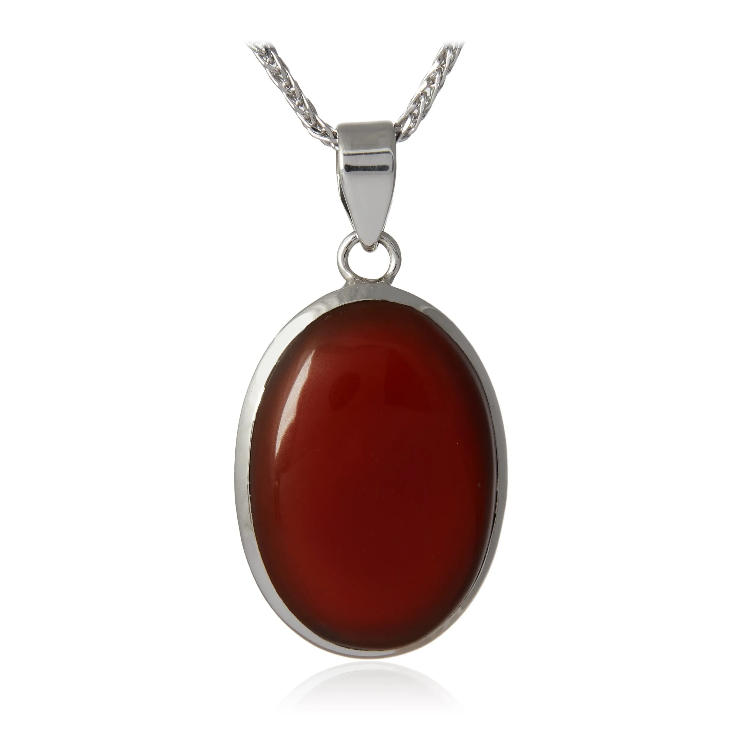 Zawieszka srebrna z naturalnym kamieniem karneolem anielski płomień pasji