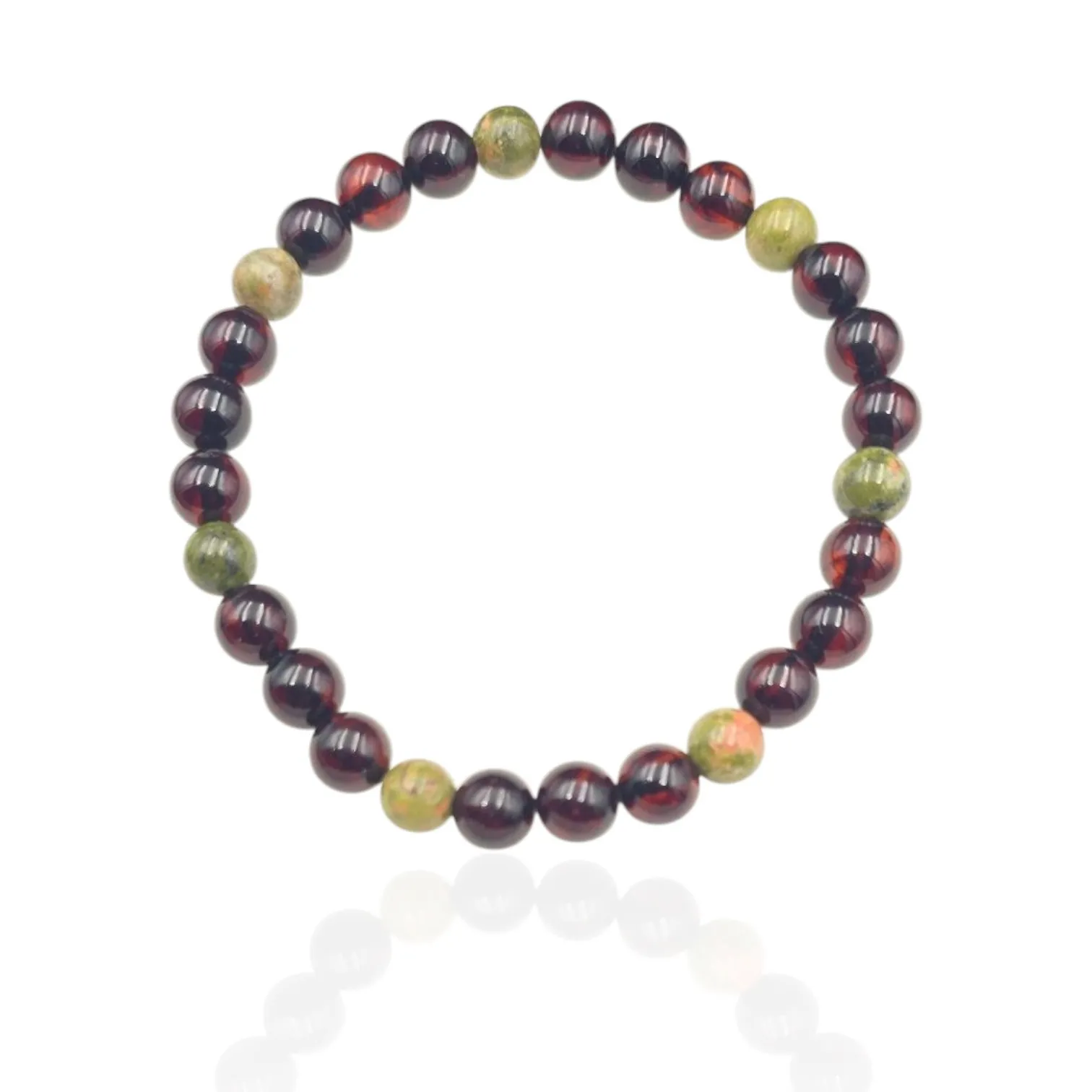 Bransoletka z bursztynem i unakitem