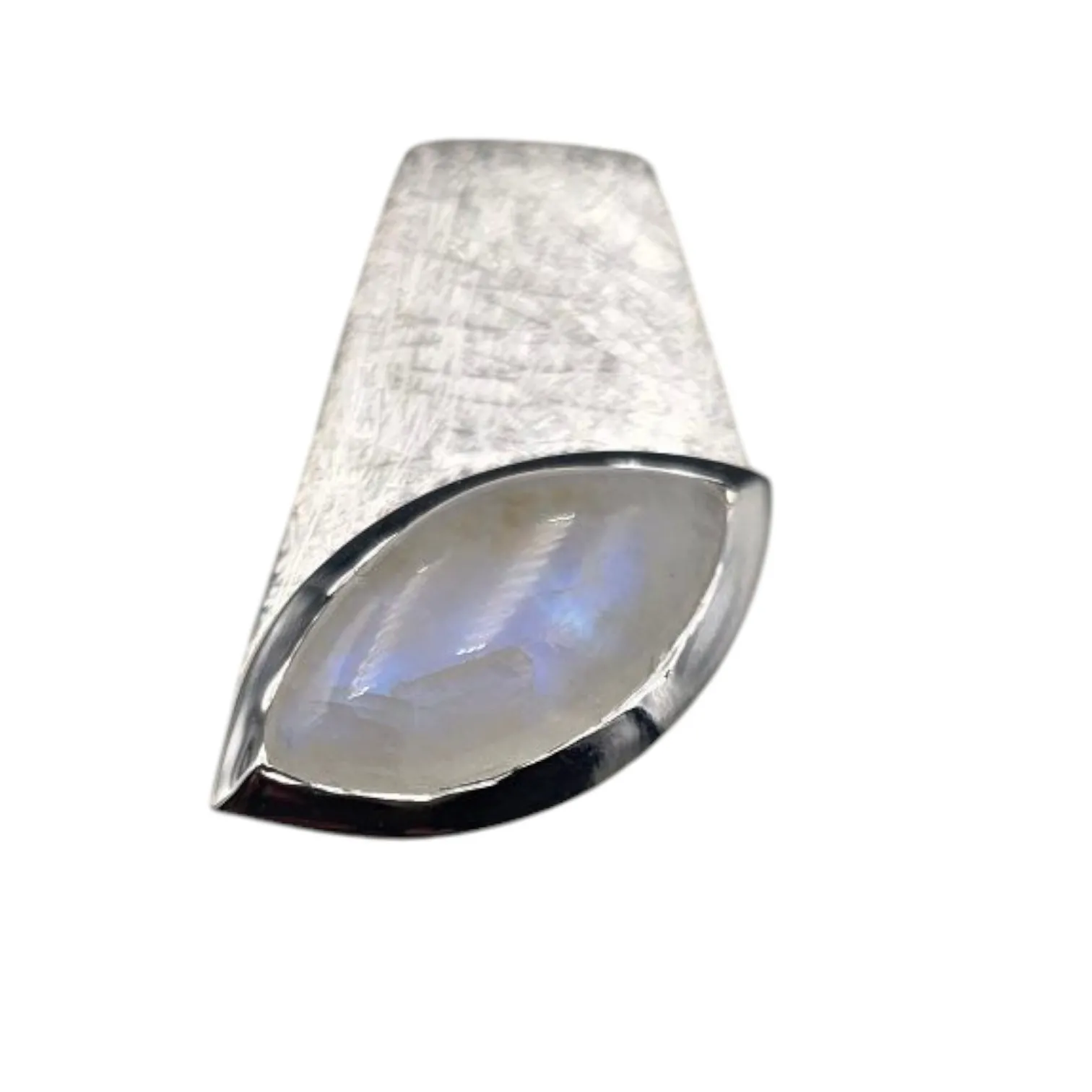 Srebrna zawieszka satynowana z kamieniem księżycowym