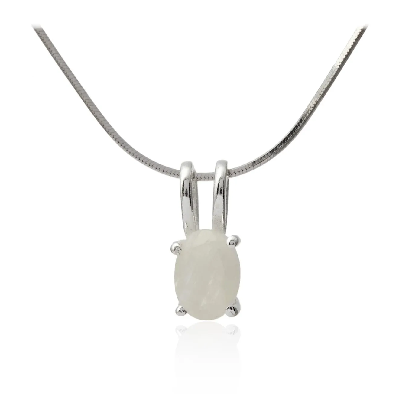 Delikatna zawieszka srebrna z kamieniem księżycowym owalna