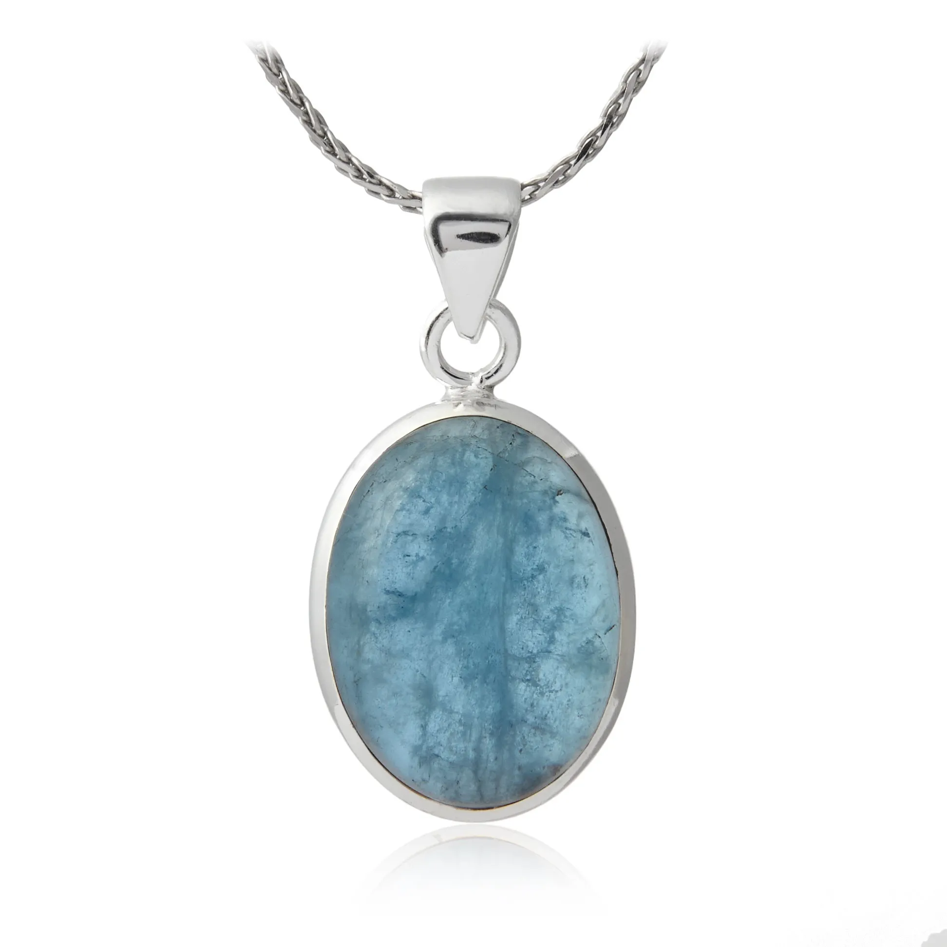Srebrna zawieszka z akwamarynem -  ocean mist- spokój i harmonia w kropli oceanu