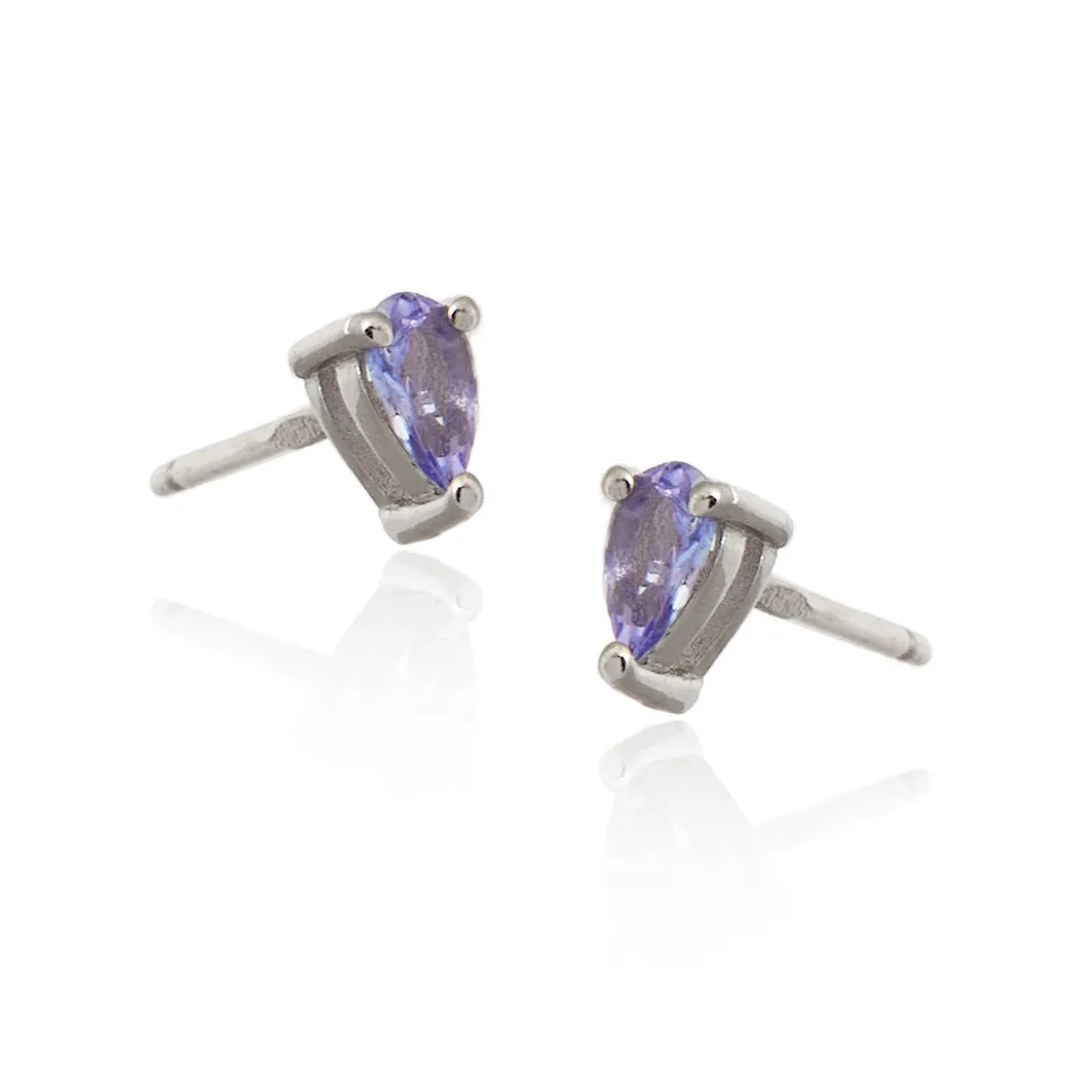 Subtelne kolczyki srebrne z tanzanitem