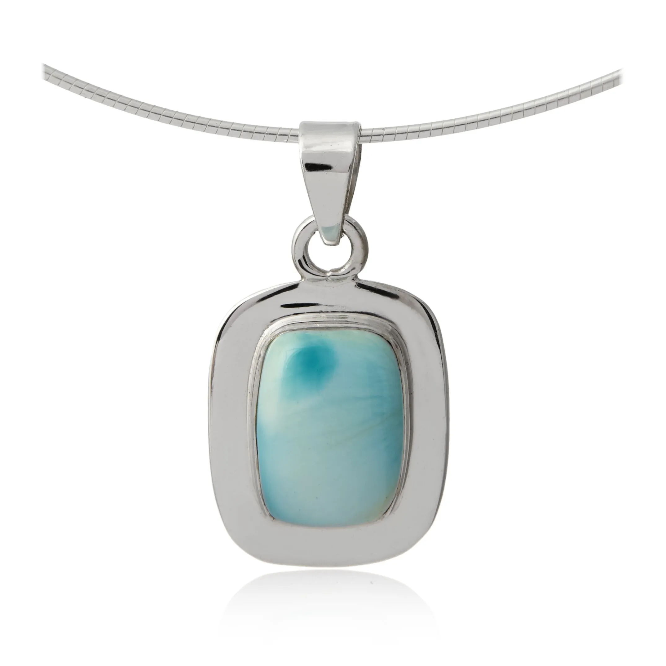 Zawieszka srebrna z naturalnym larimarem