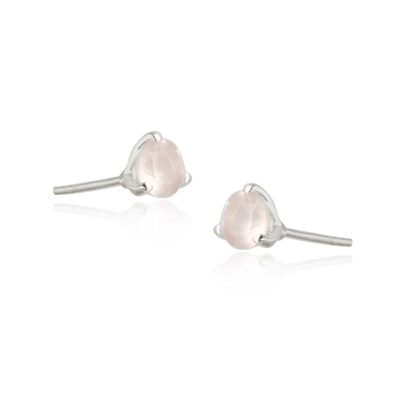 Śliczne subtelne  kolczyki srebrne z kwarcem  różowym - "miłosny pocałunek"