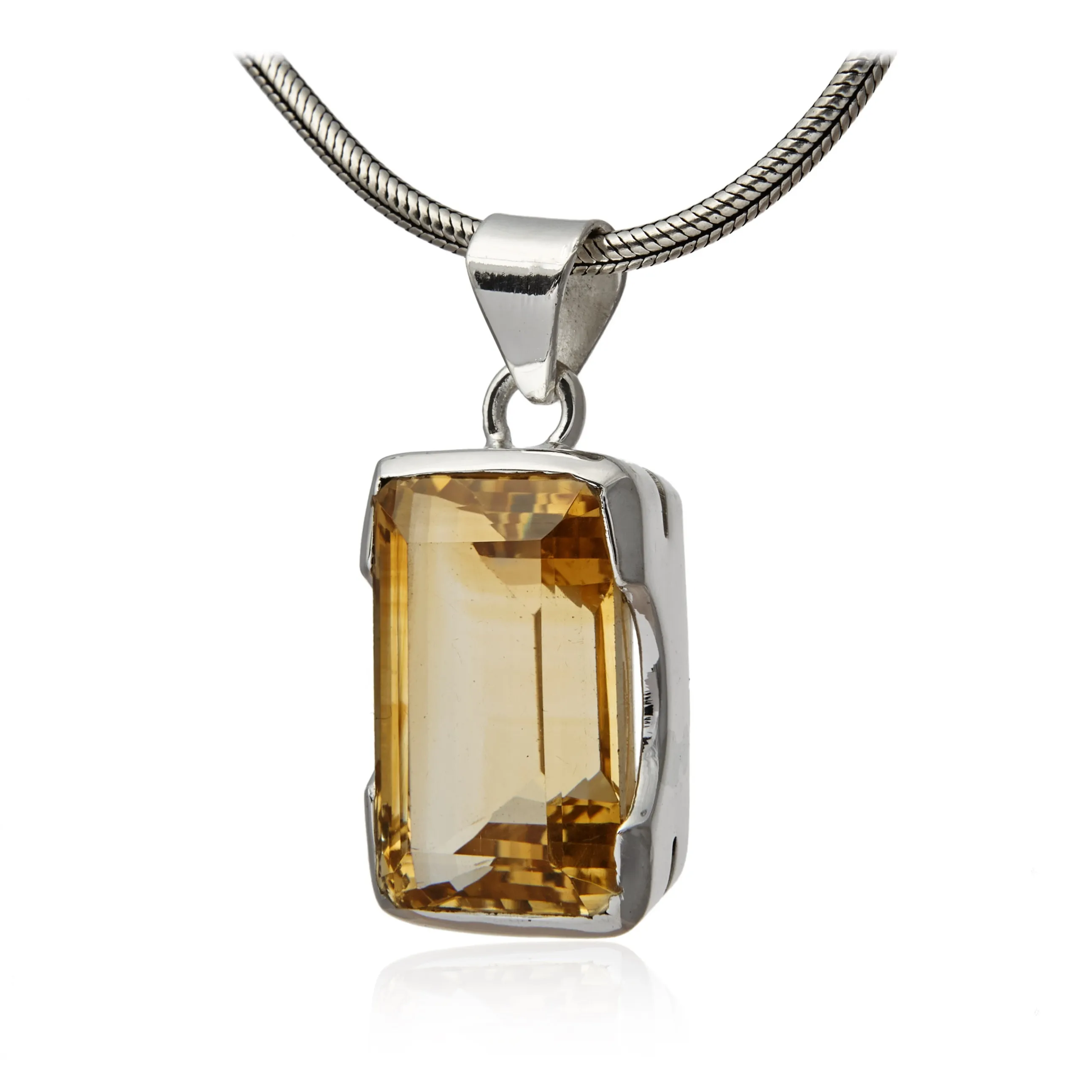 Piękna oryginalna zawieszka srebrna z naturalnym cytrynem