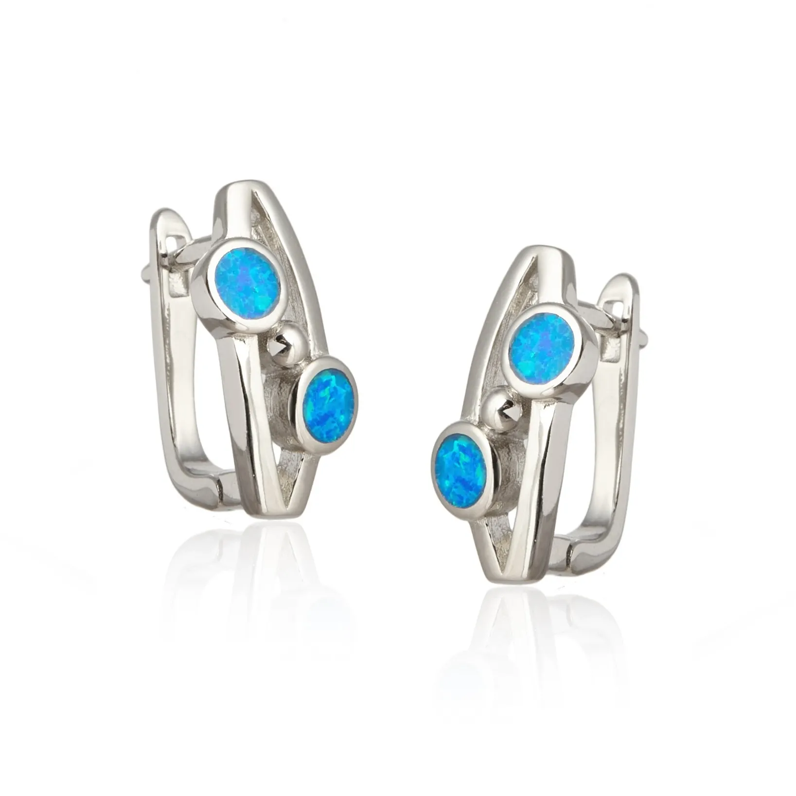 Kolczyki srebrne „sydney blue” – oceaniczne piękno opalu z australii