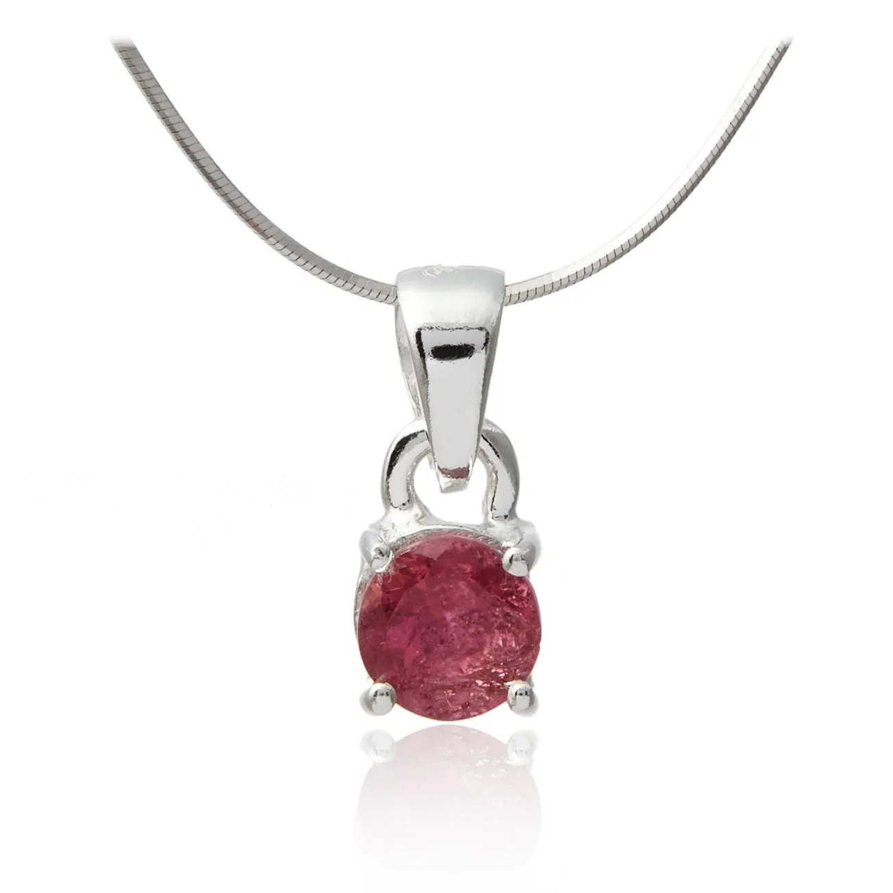 Srebrna zawieszka z naturalnym turmalinem różowy