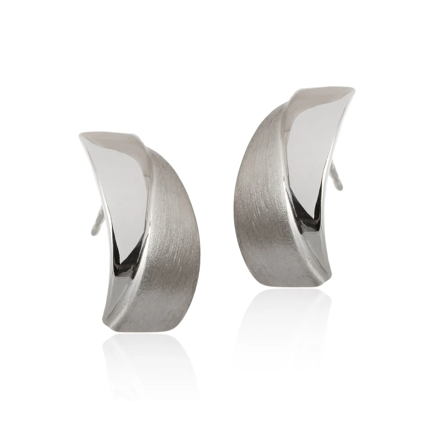 Kolczyki srebrne rodowane i satynowane „nowoczesne tokio”