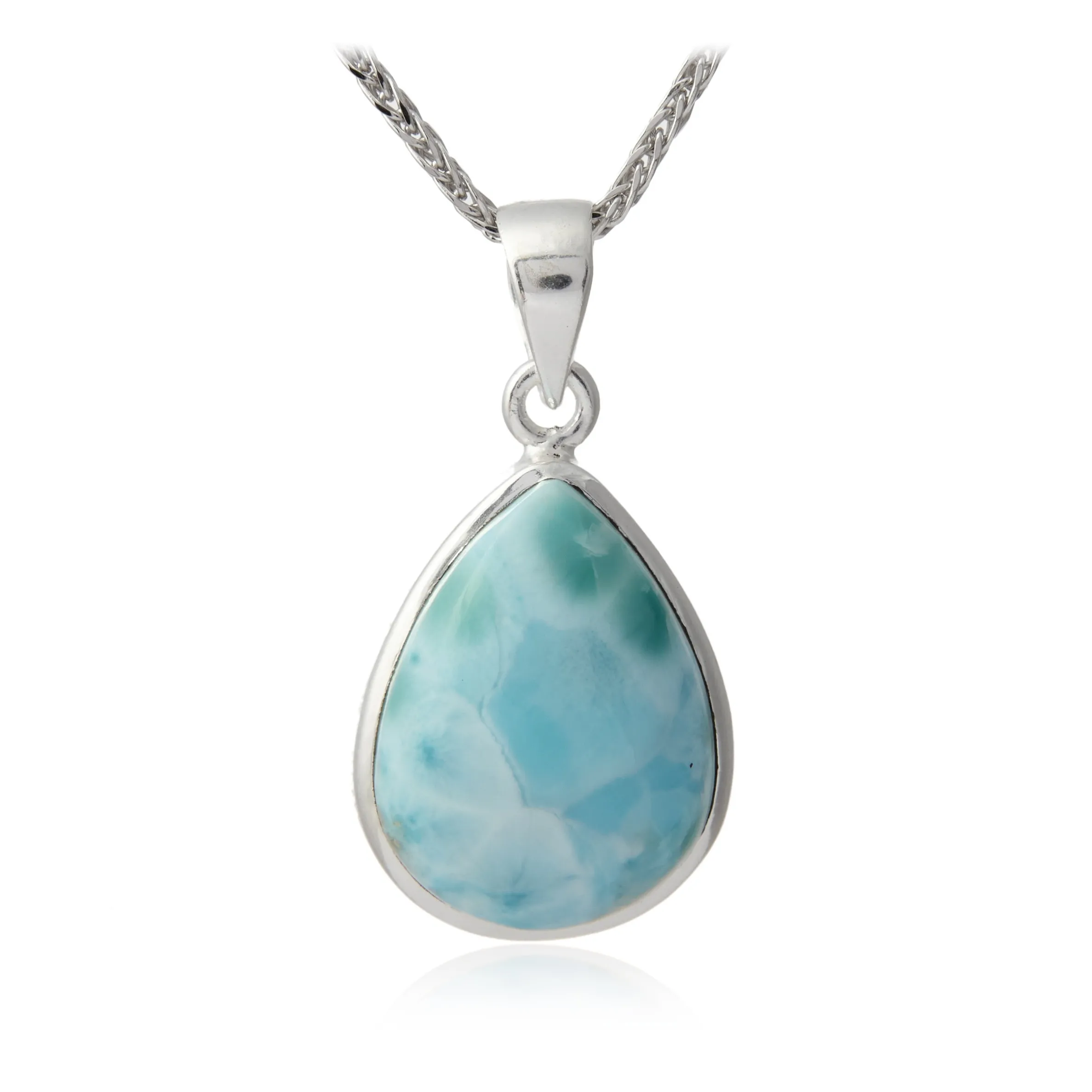 Srebrna zawieszka z larimarem „karaibski sen”