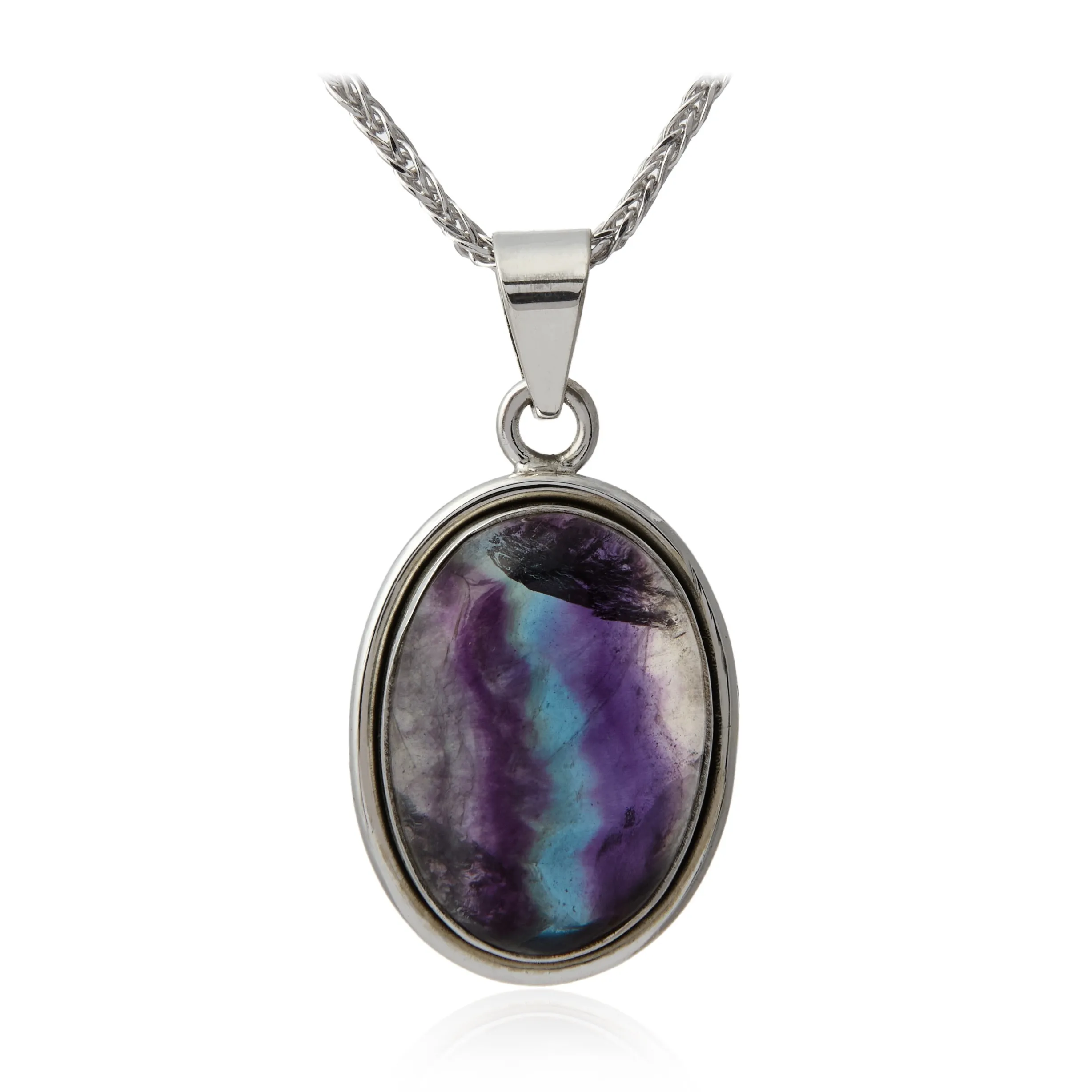 Zawieszka srebrna z fluorytem -unikat-aurora mystica