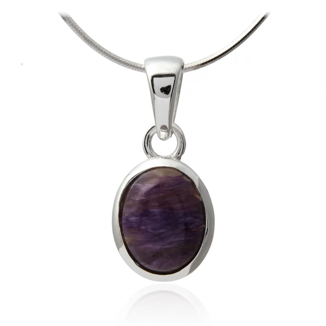 Zawieszka srebrna z pięknym czaroitem - violette aurora