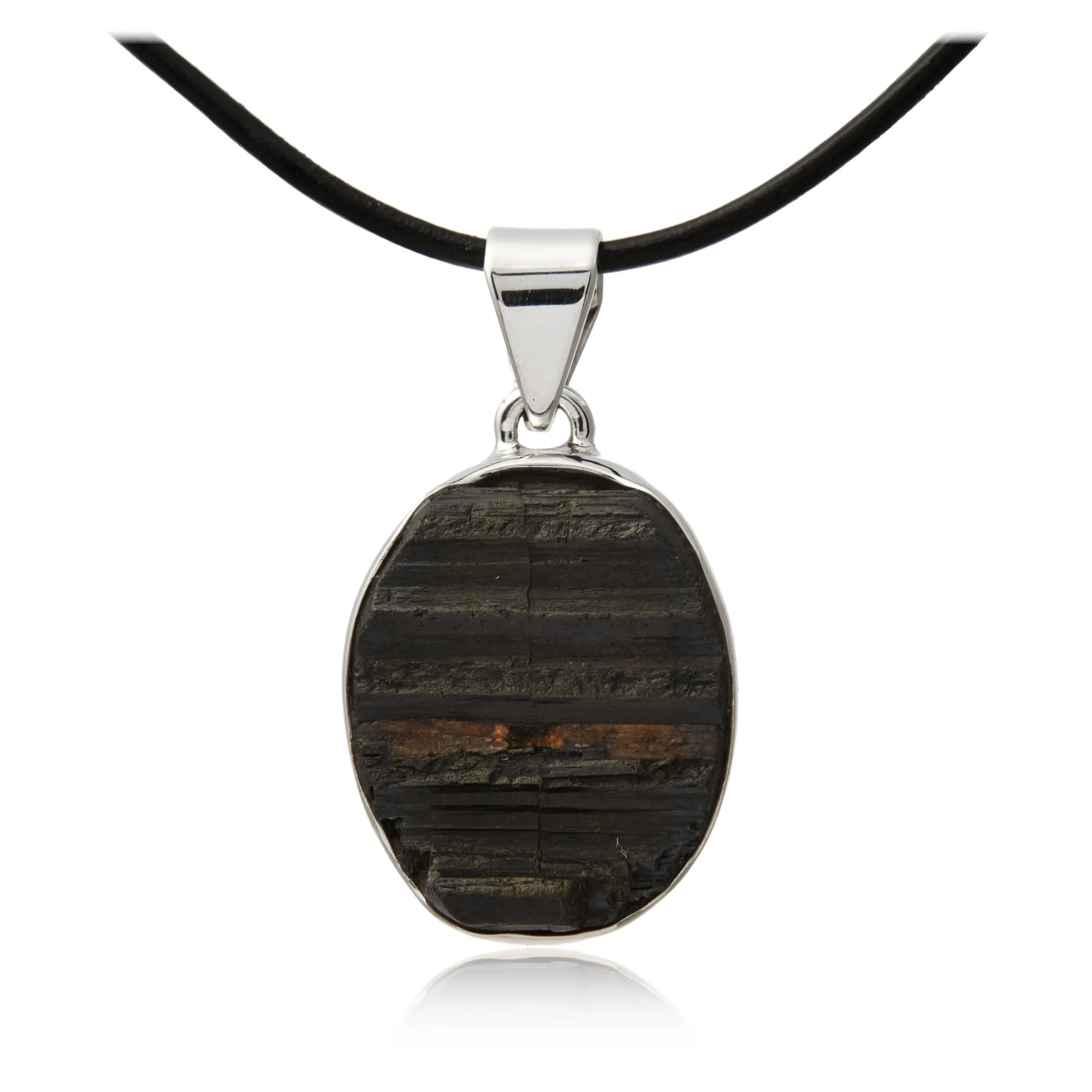 Srebrna zawieszka z czarnym turmalinem - avalon