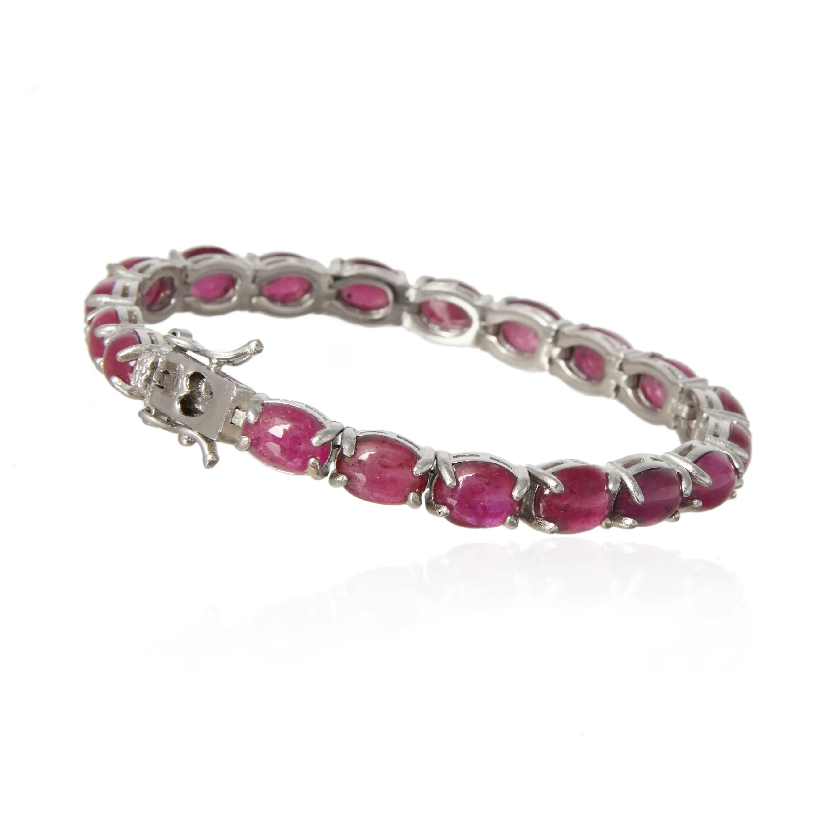 Czerwona królowa - bransoletka srebrna z rubinem - ekskluzywna biżuteria damska