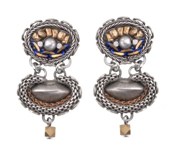 Małe kolczyki ayala bar szare z serii contemplation