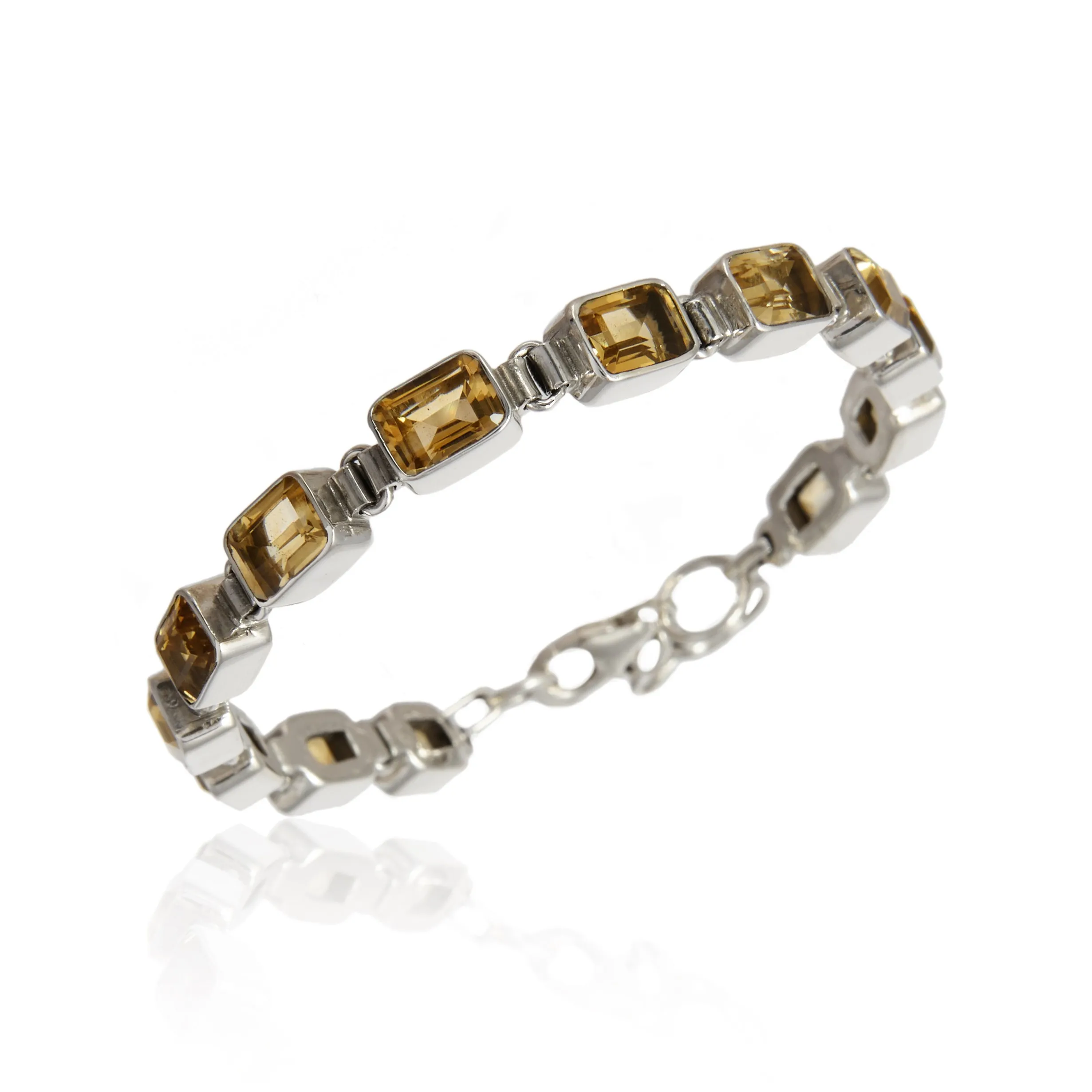 Bransoletka srebrna z naturalnym cytrynem