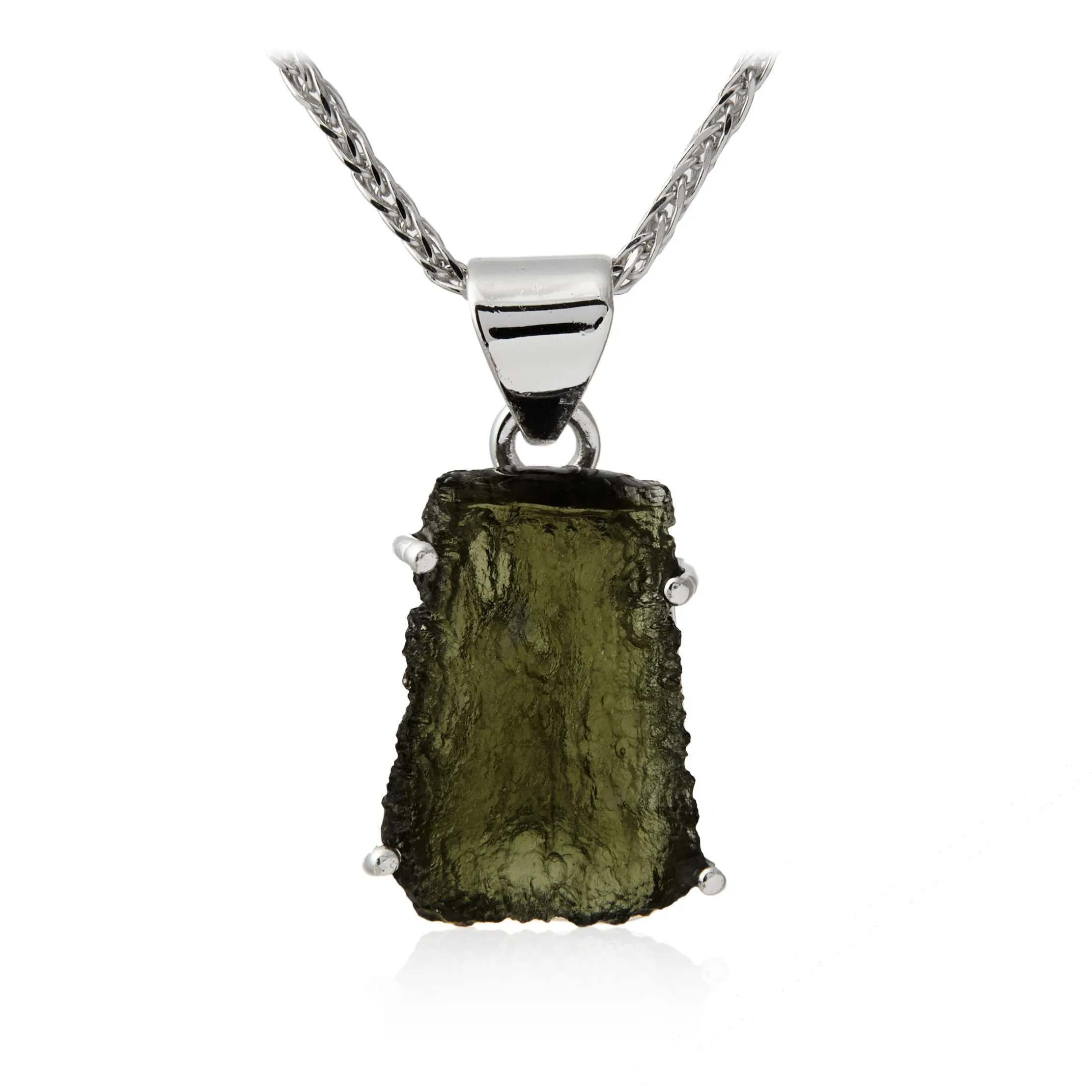 Niezwykły kamień  - mołdawit - srebrna zawieszka