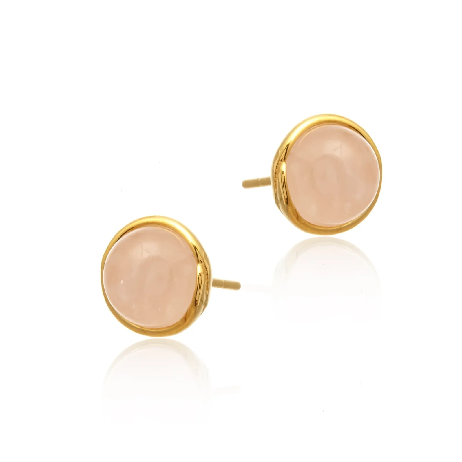 Kolczyki srebrne pozłacane z kwarcem różowym