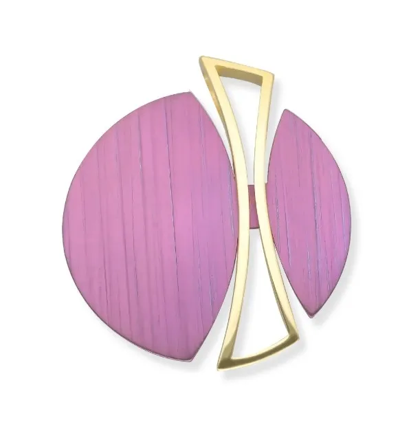 Srebrna zawieszka pozłacana z tytanem purpurowy horyzont