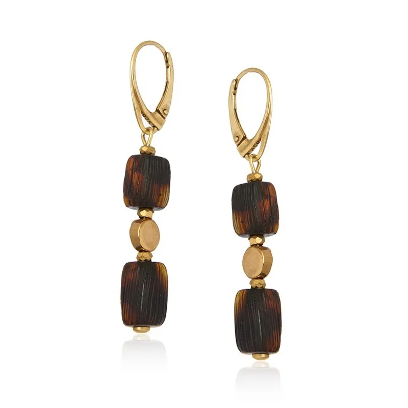 Piękne oryginalne kolczyki pozłacane z wiśniowym bursztynem