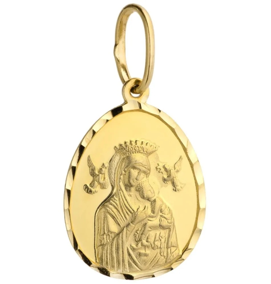 Medalik złoty pr. 585  - matka boska nieustającej pomocy