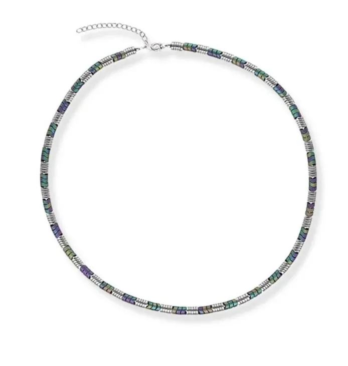 Naszyjnik srebrny  z hematytem