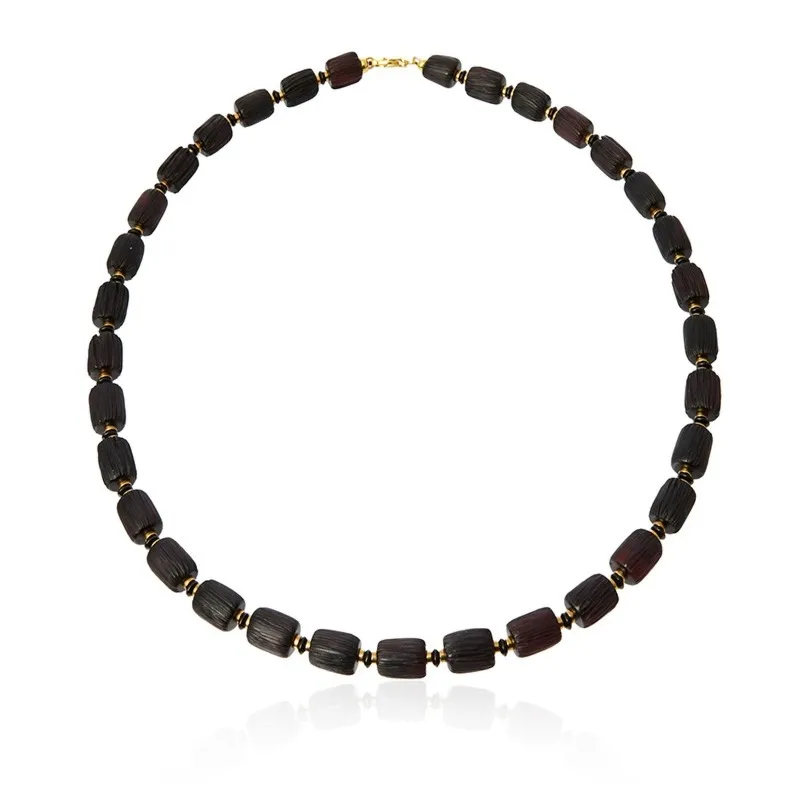 Przepiękny naszyjnik srebrny pozłacany z bursztynem wiśnia - karbowany