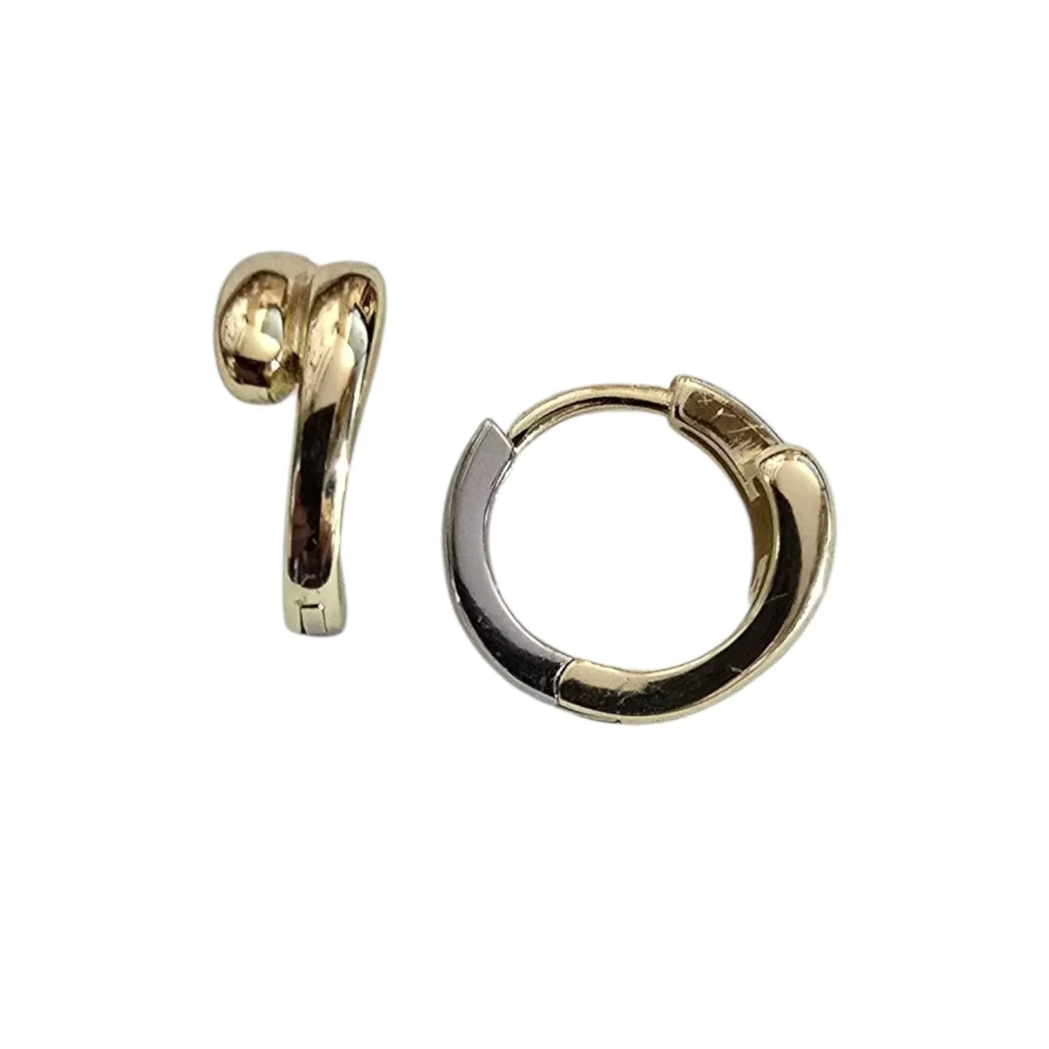 Kolczyki srebrne kółeczka dwustronne  srebrne - złote