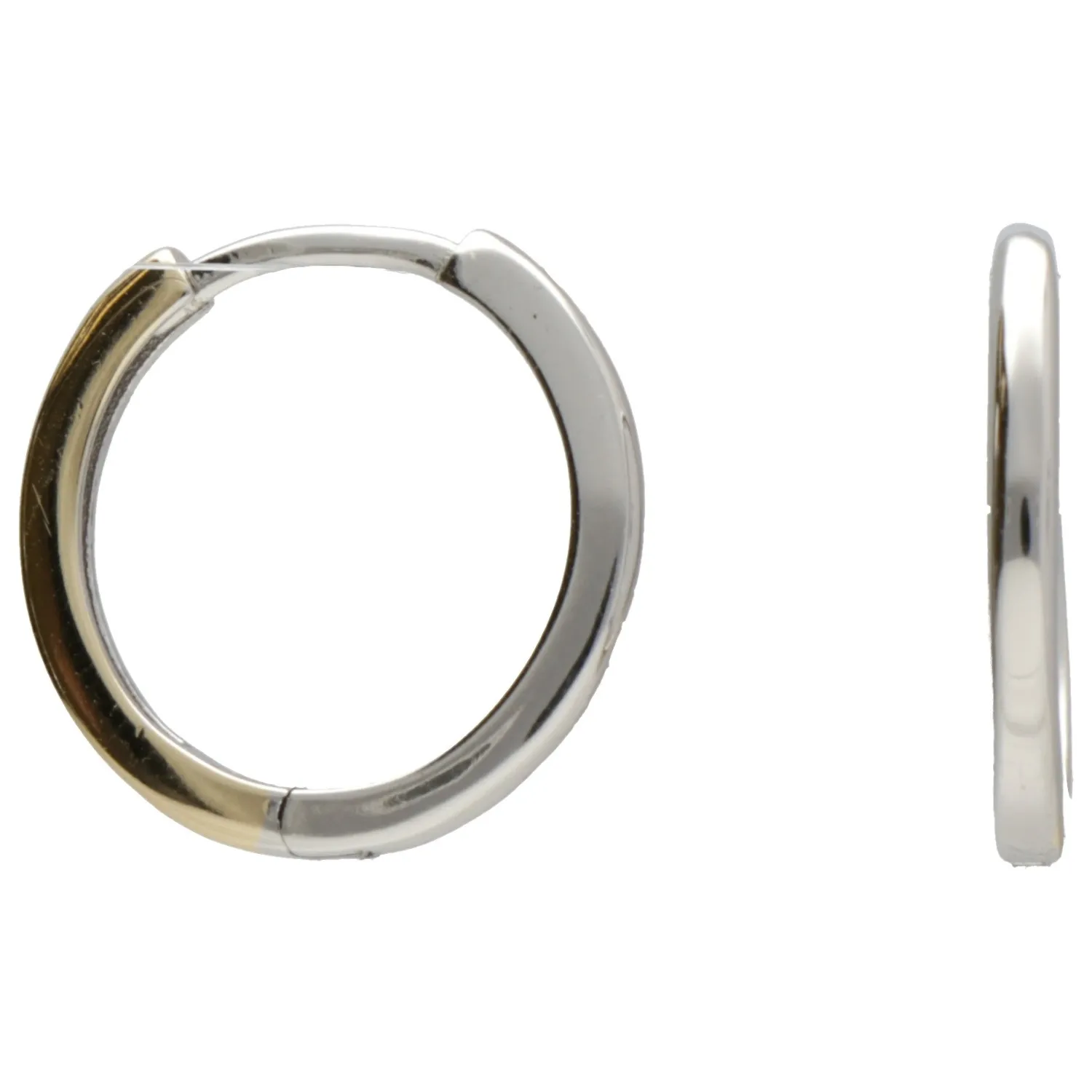 Kolczyki srebrne kółka dwustronne srebrne i złote - do noszenia na stronie srebrnej i złotej biżuteria włoska