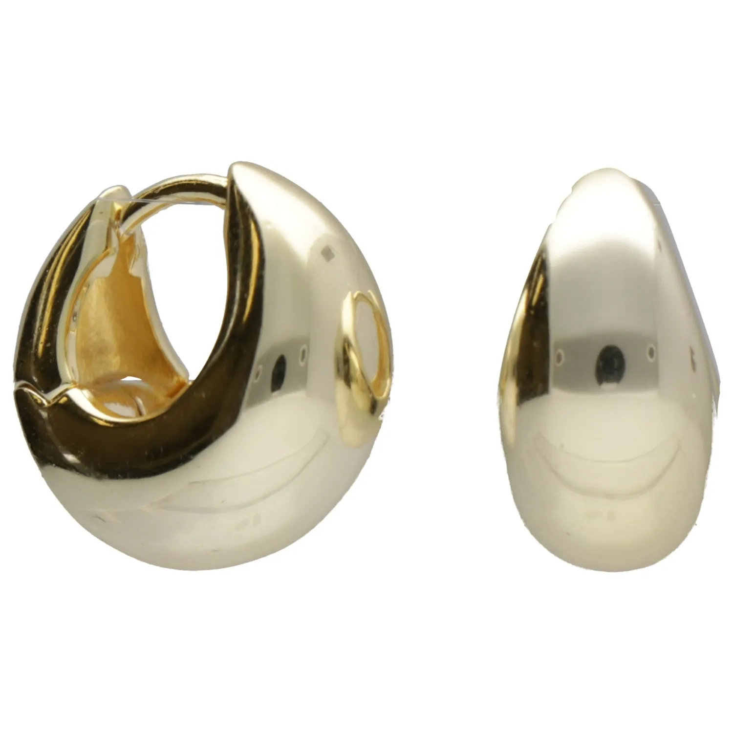 Kolczyki srebrne pozłacane szerokie kółka - modna włoska biżuteria