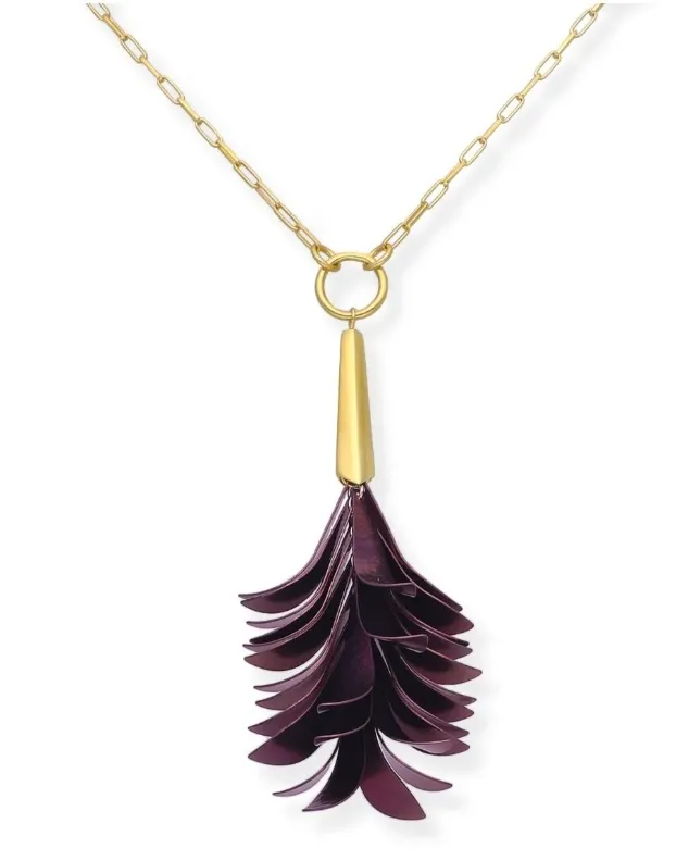 Cudny naszyjnik srebrny pozłacany z tytanem cudne barwy filetów- burgundu- niebieskiego isla maravilla