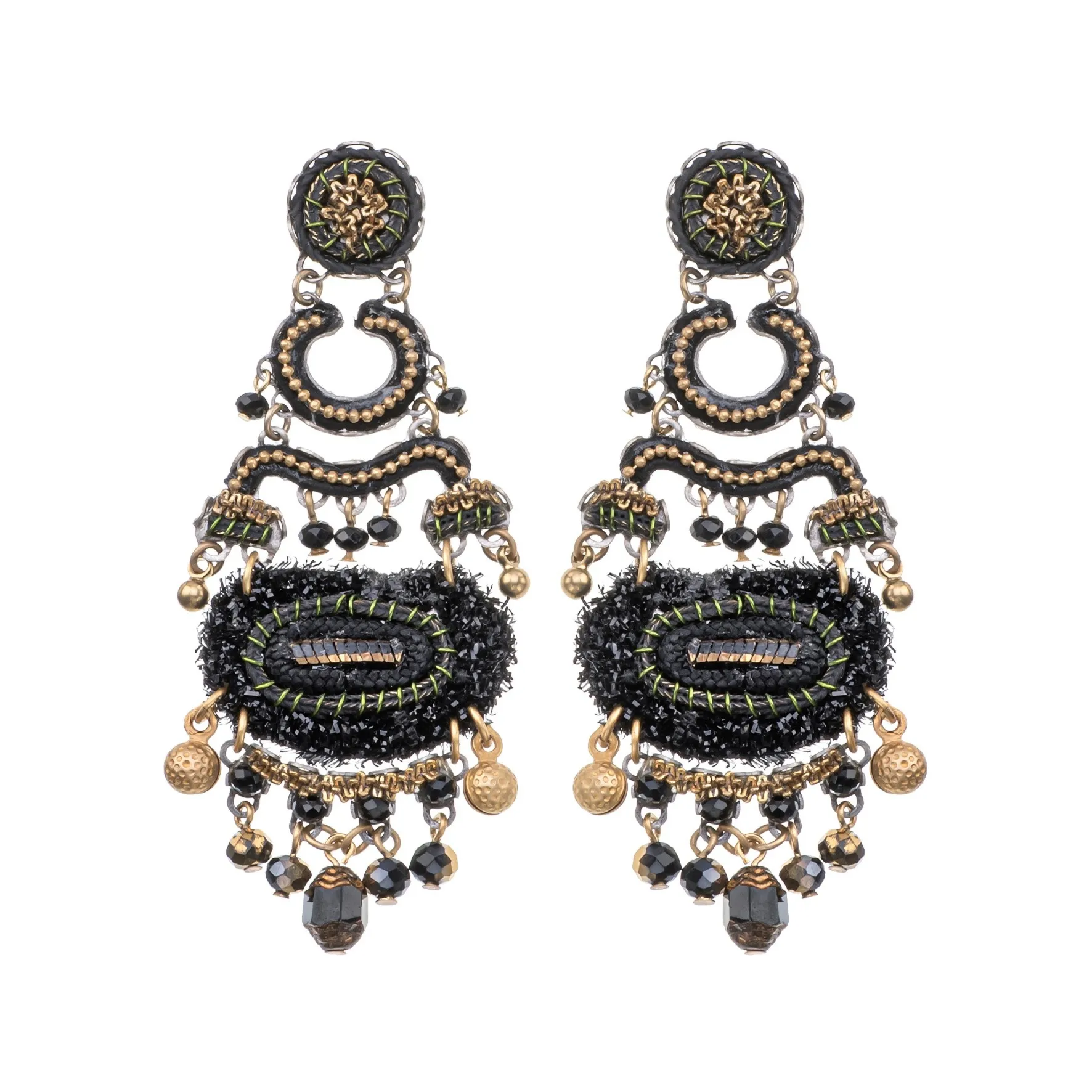 Efektowne kolczyki czarno-złote z kolekcji   - „black velvet vibe”