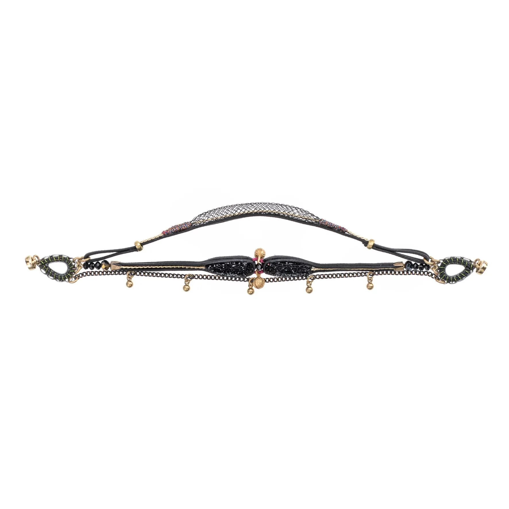 Bransoletka  ayala bar czarno-złoty z kolekcji - „black velvet vibe”