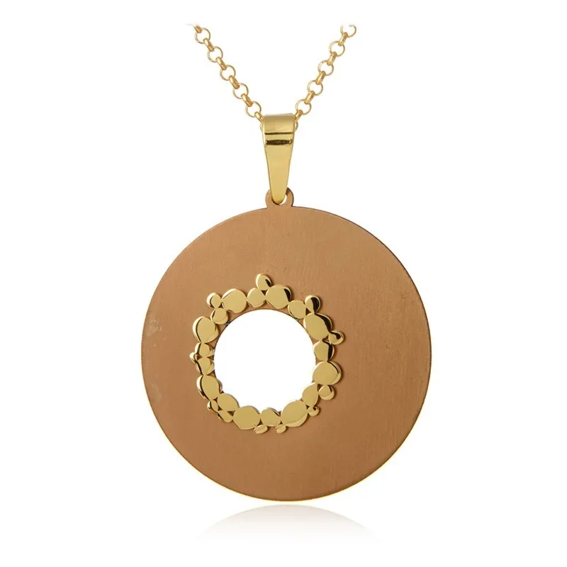 Elegancka zawieszka srebrna pozłacana  z brązowym tytanem