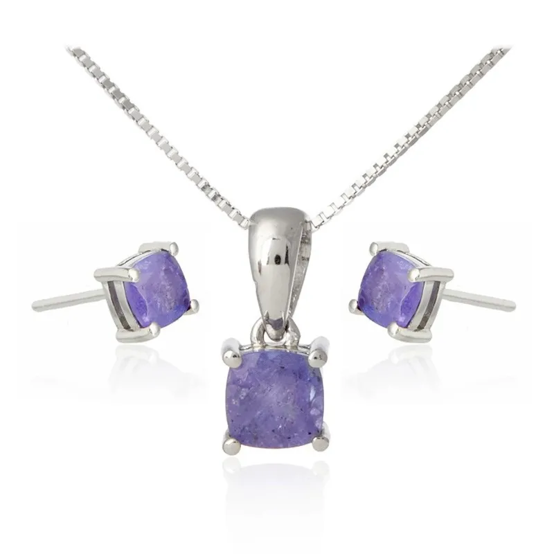 Komplet biżuteri z tanzanitem