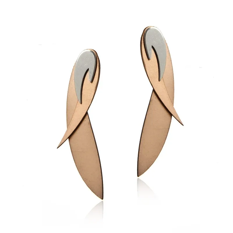 Kolczyki srebrne z brązowym tytanem rodowane - na 3 sposoby