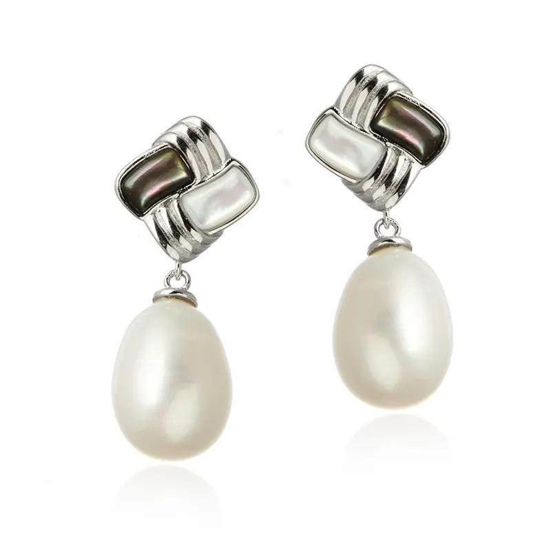 Kolczyki srebrne perełki z masą perłową