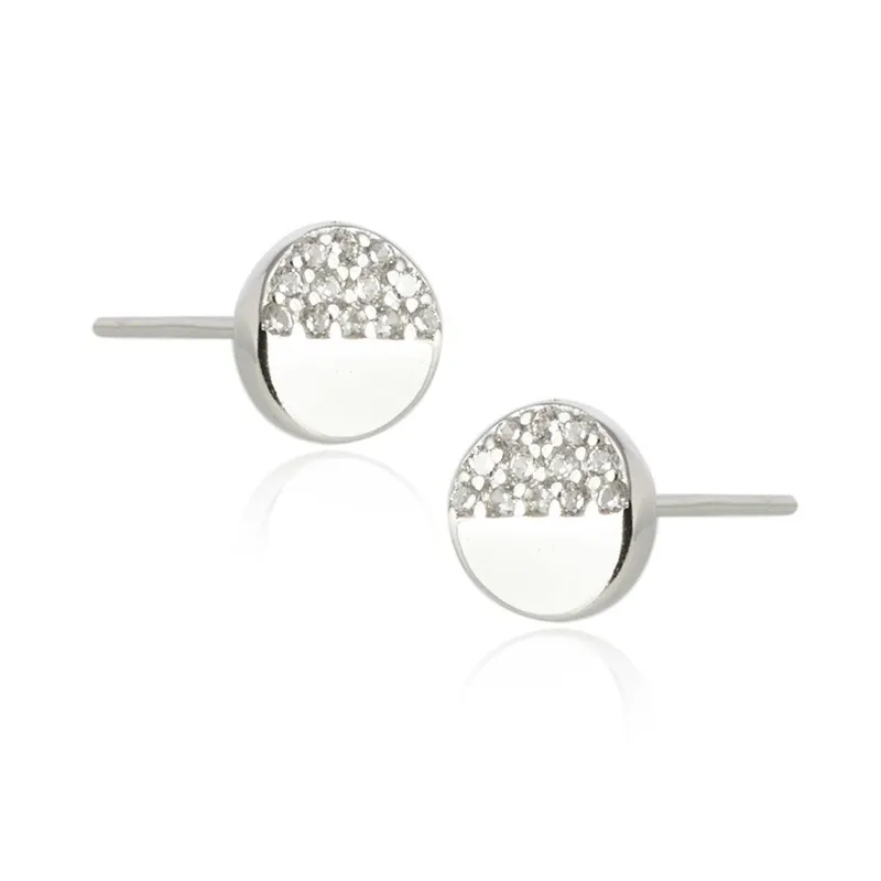 Subtelne kolczyki srebrne kółeczka z cyrkoniami